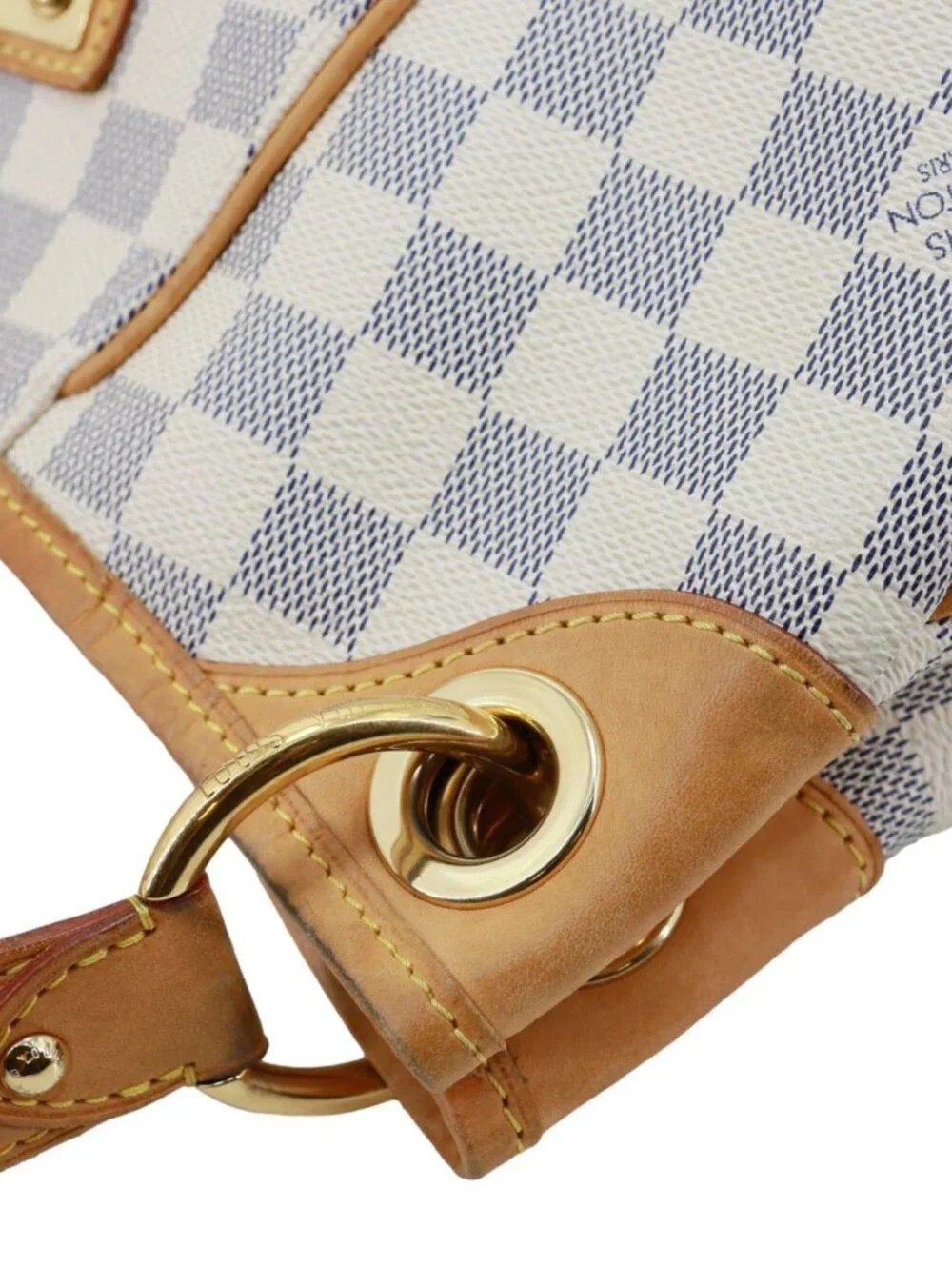 Louis Vuitton  Galliera PM Damier Azur Hobo Bag White